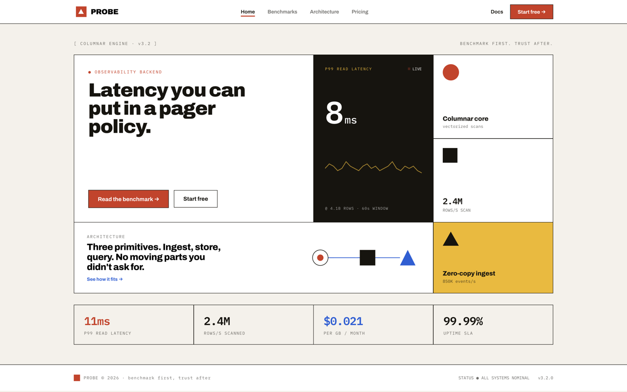 Data & infrastructure website design — Clean & geometric