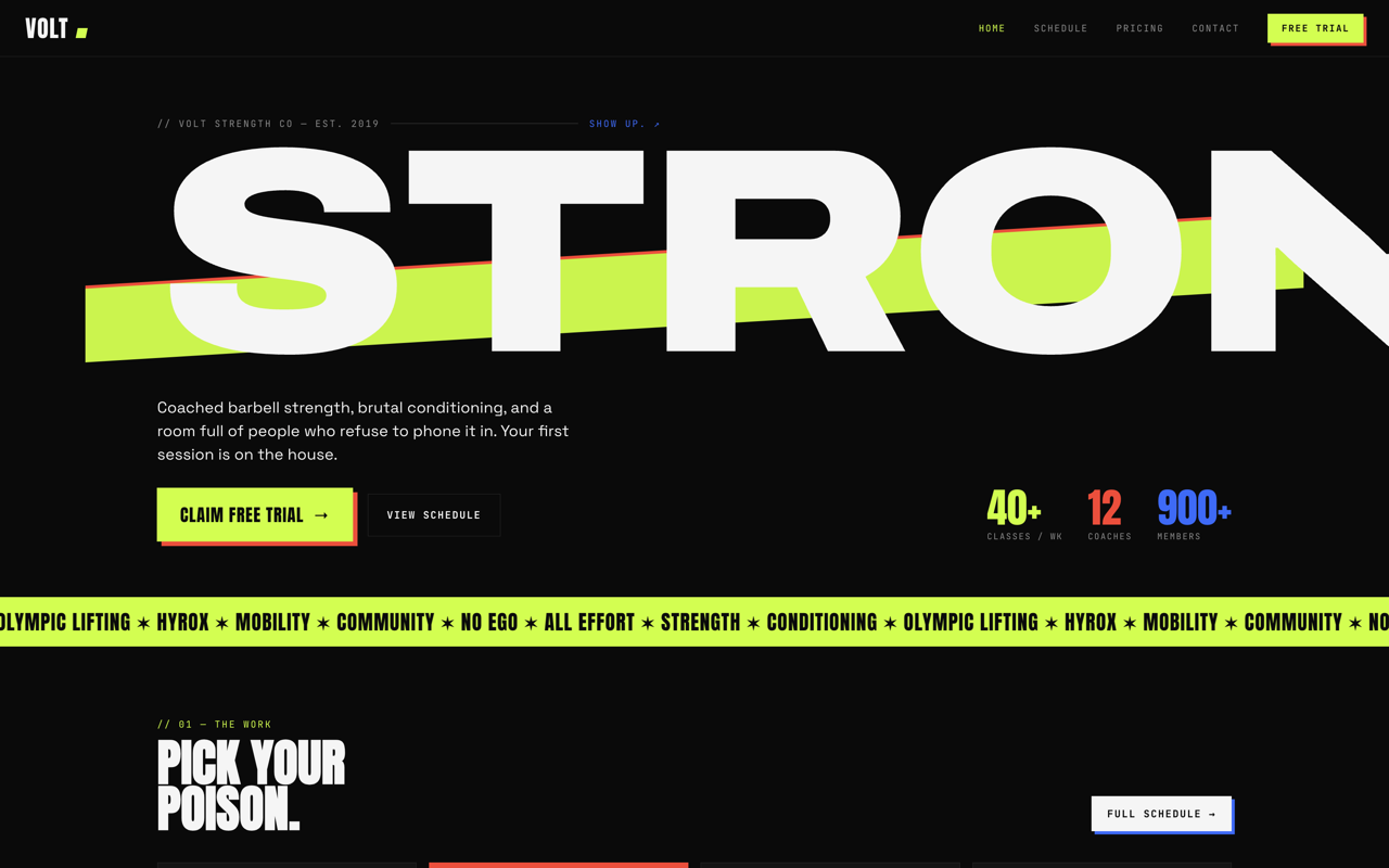 Gym & fitness website design — Bold & high-energy