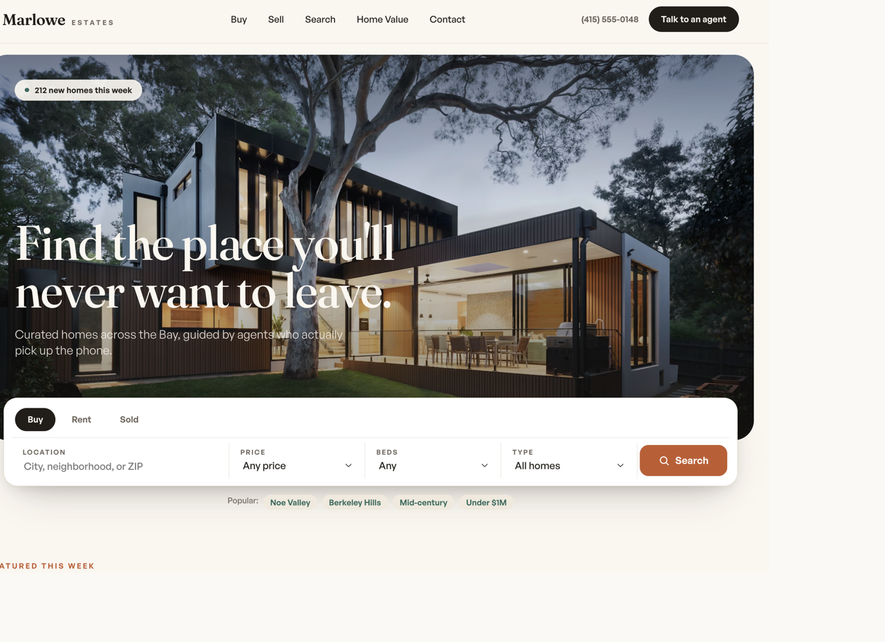 Real estate agency website design — Clean & modern