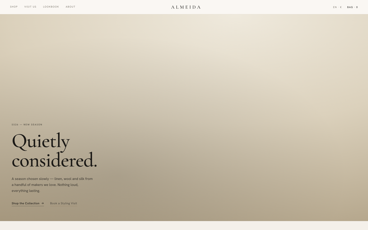 Fashion boutique website design — Elegant & editorial
